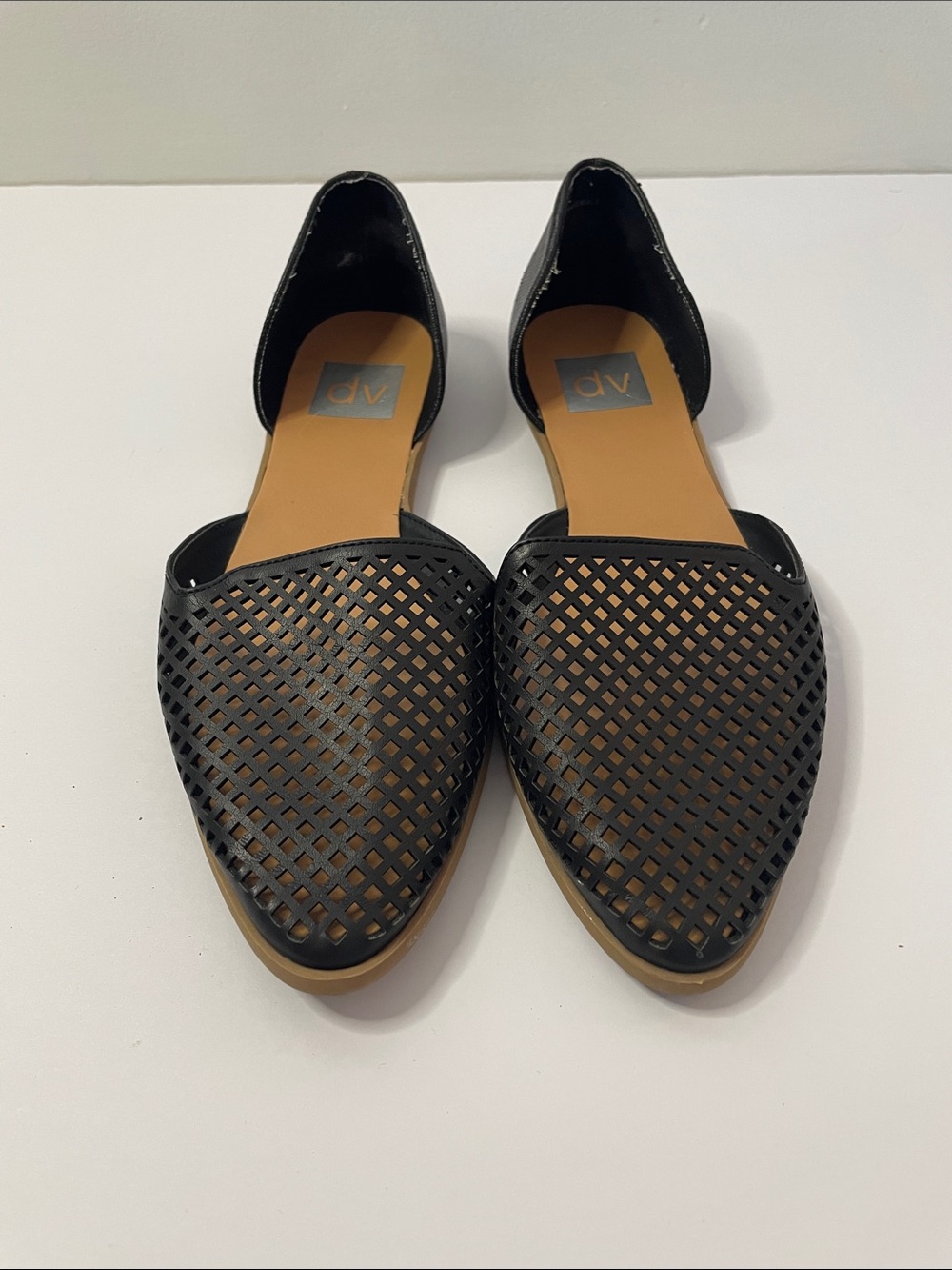 DV by Dolce Vita Black Perforated D'Orsay Flats Women’s 8